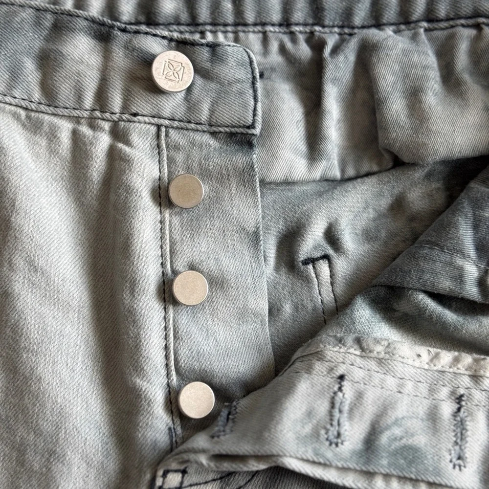 DOPE Mens Distressed Moto Biker Jeans Ribbed Denim Pants Size 38 - Picture 6 of 10